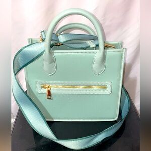 Blue green shoulder bag
